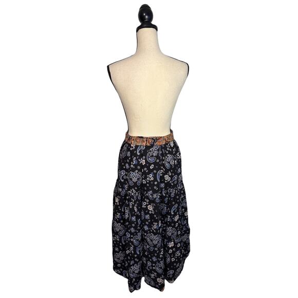 Vintage Exclusively for Signals Reversible Floral Paisley Maxi Skirt Size Small - Picture 7 of 8